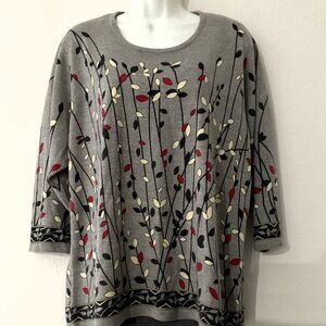 CATHY DANIELS FLORAL TOP PLUS 2X